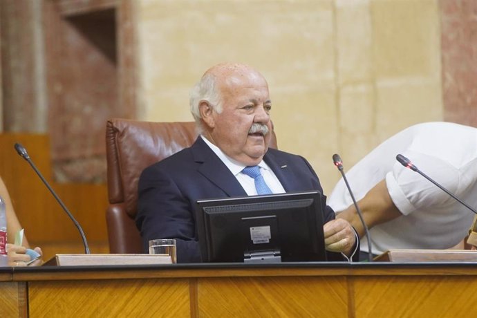 El nuevo presidente del Parlamento de Andalucía, Jesús Aguirre, en la sesión constitutiva del Parlamento andaluz de la XII Legislatura en el Parlamento de Andalucía, a 14 de julio de 2022 en Sevilla (Andalucía, España)