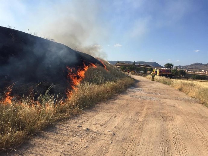 Incendio en el paraje de la Estrella de Cuenca.