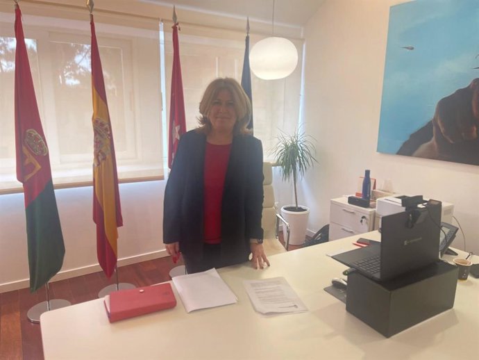 Archivo - Natalia de Andrés, alcaldesa de Alcorcón antes de ofrecer la rueda de prensa