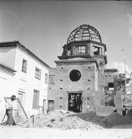 Imagen de la construcción de la iglesia Maris de Usera (Madrid).