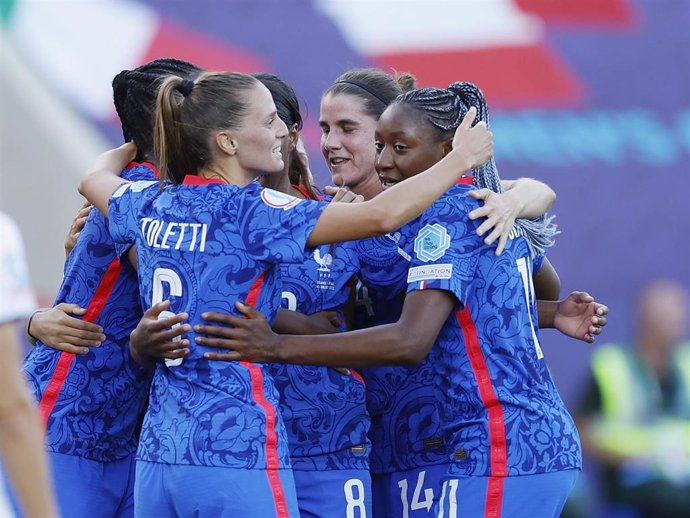 La selección de Francia celebrando un gol en la Eurocopa femenina