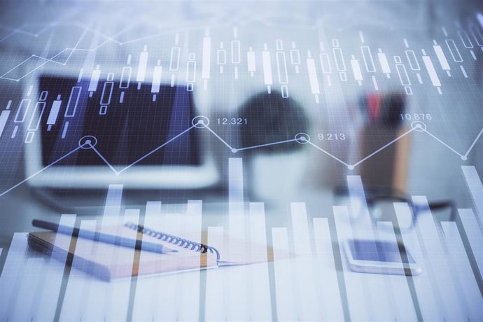 Imagen de una gráfica del mercado eléctrico.