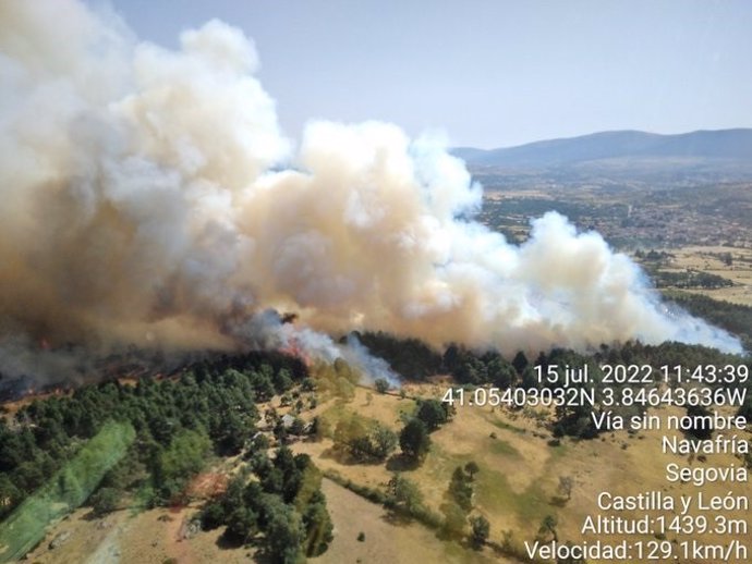 Imagen del incendio de Navafría (Segovia).