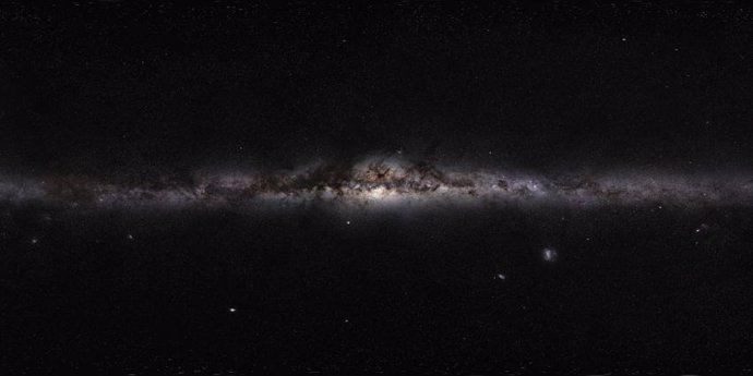 Una perspectiva de canto de la Vía Láctea vista desde la Tierra.