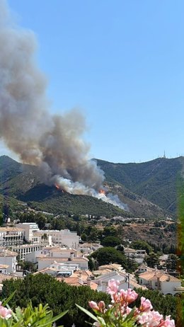 Incendio declarado en el paraje El Higuerón en el municipio malagueño de Mijas.