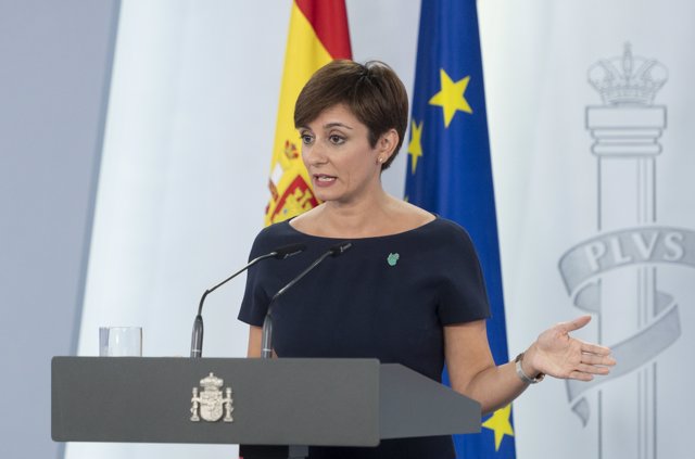 La ministra portavoz, Isabel Rodríguez, comparece ante los medios tras la reunión del presidente del Gobierno y el president de la Generalitat, en La Moncloa, a 15 de julio 