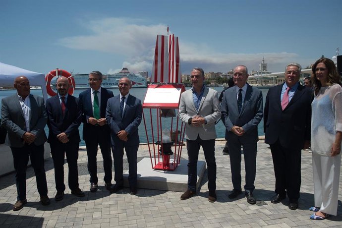 El consejero de la Presidencia, Administración Pública e Interior en funciones, Elías Bendodo, durante la inauguración de la  nueva dársena de megayates (IGY Málaga Marina) a 15 de julio del 2022 en Málaga (Andalucía, España)
