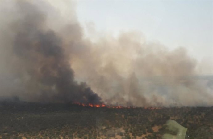Incendio en Castronuño cuando estaba activo.