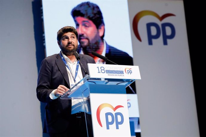 XVIII Congreso autonómico del Partido Popular de la Región de Murcia. En la imagen Fernando López Miras