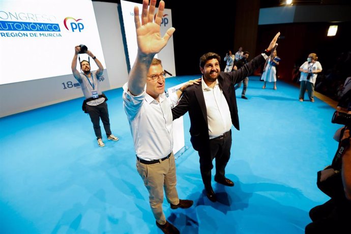 XVIII Congreso Autonómico Del Partido Popular De La Región De Murcia. En La Imagen Fernando López Miras Junto A Alberto Nuñez Feijóo