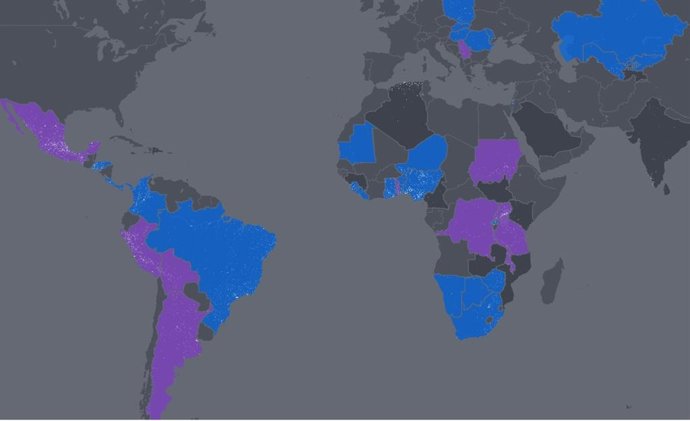Mapa de la agencia Giga sobre la conectividad de escuelas