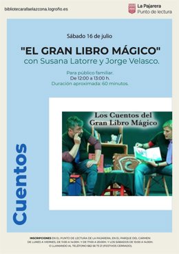 El punto de lectura de La Pajarera ofrece mañana sábado la sesión de cuentos El gran libro mágico para público familiar