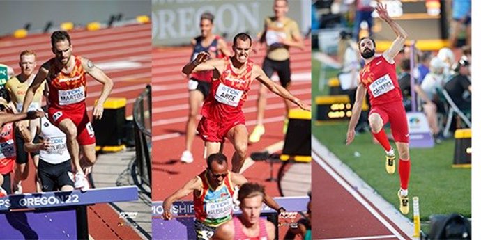 Sebastián Martos y Daniel Arce avanzan a la final de 3.000 metros obstáculos del Mundial, y Eusebio Cáceres a la de salto.