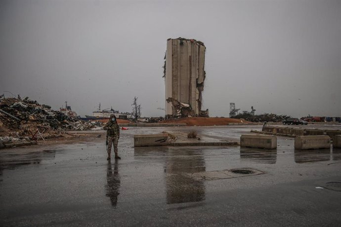 Archivo - Lugar de la explosión en el Puerto de Beirut 