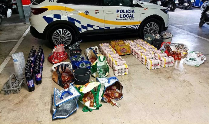 Bebidas alcohólicas incautadas por la Policía Local en Playa de Palma