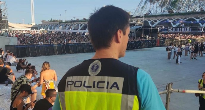 Policía de la Generalitat durante un marcroconcierto