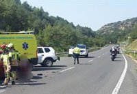Fallece un motorista de 66 años al colisionar con un turismo en el término municipal de Viacamp y Litera (Huesca)
