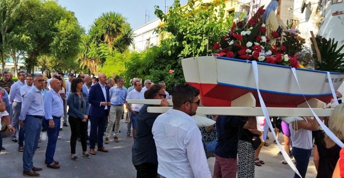 La consellera d'Acció Climtica, Alimentació i Agenda Rural de la Generalitat, Teresa Jord, durant la celebració del centenari de la Confraria de Pescadors Verge del Carme de la Rpita (Tarragona)