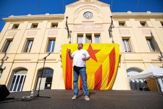 Junqueras durant el seu discurs