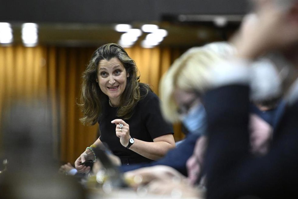 La ministra de Finanzas canadiense, Chrystia Freeland