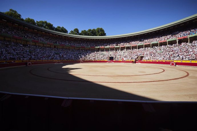 Plaza de toros de Pamplona durante los Sanfermines de 2022.