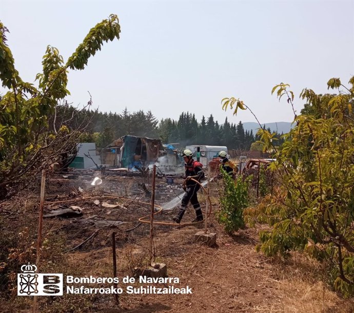 Incendio en una finca en Etxauri.