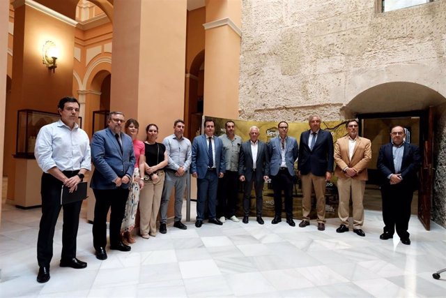 Reunión de Cabrera, en el Ayuntamiento, con diversos colectivos de la ciudad acerca del Plan Respira de movilidad para el Casco Antiguo y Triana.