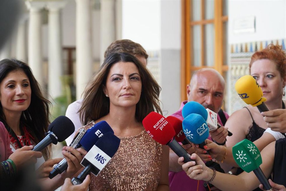 La portavoz del grupo parlamentario Vox, Macarena Olona ,