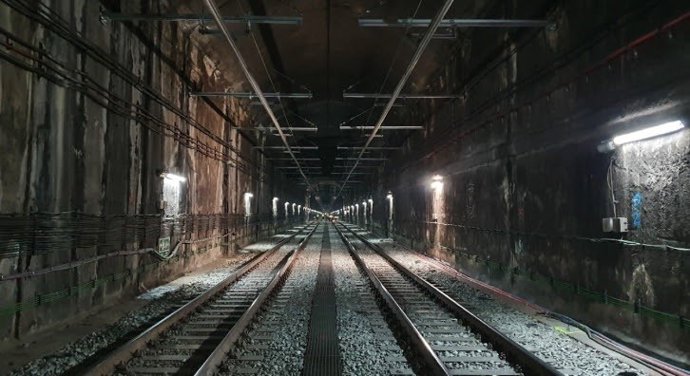Tram del túnel entre l'Hospitalet de Llobregat i Almeda on es dur a terme l'actuació