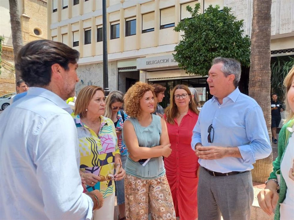 El secretario general del PSOE-A, Juan Espadas, en Huelva.