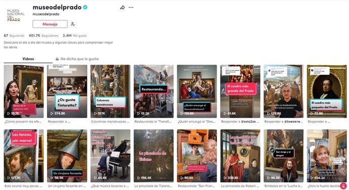 El Museo del Prado ocupa el noveno puesto en el ranking de los 20 museos más seguidos en redes sociales.