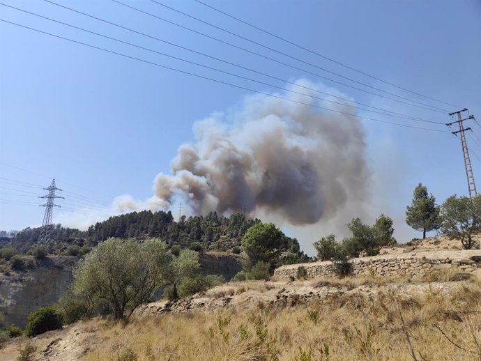 Segundo incendio en Pont de Vilomara (Barcelona) declarado este lunes 18 de julio de 2022.