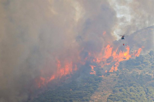 Imagen de archivo del incendio forestal en la sierra de Mijas que comenzó el viernes 15 de julio 