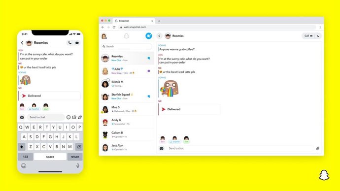 Versión web de Snapchat