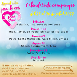 Campañas de donación de sangre de esta semana en Baleares