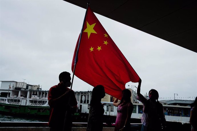 Imagen de archivo de la bandera de China.