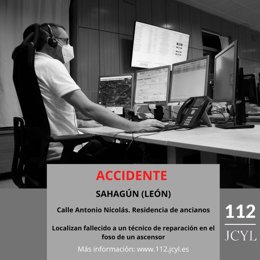 Gráfico del 112 con datos sobre el accidente mortal en la residencia de Sahagún (León)