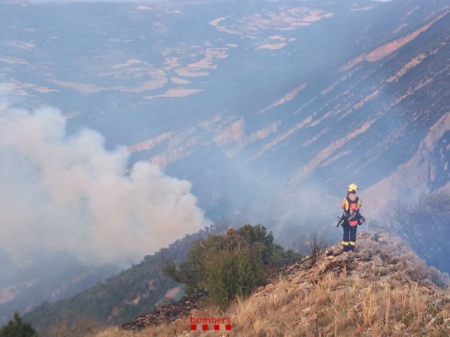 El flanc dret de l'incendi d'Àger (Lleida)