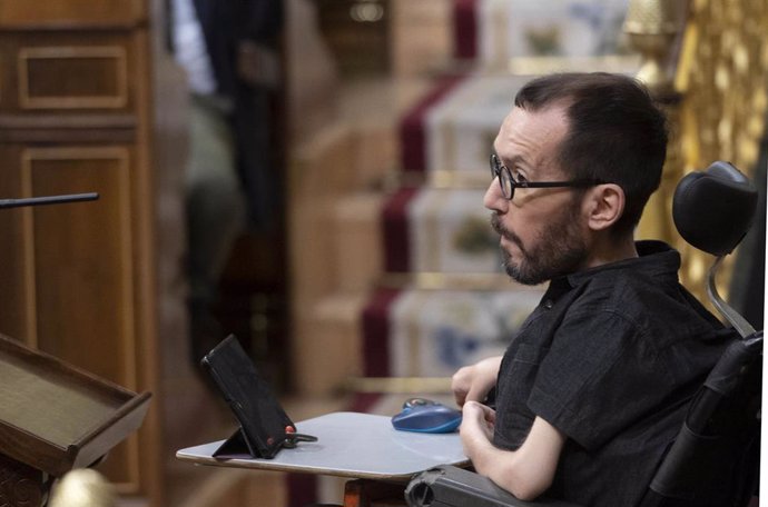 El portavoz de Unidas Podemos en el Congreso, Pablo Echenique, durante la primera jornada de la 26 edición del Debate sobre el Estado de la Nación, en el Congreso de los Diputados, a 12 de julio de 2022, en Madrid (España).