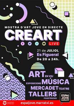 Cartel de la muestra Creart Live.