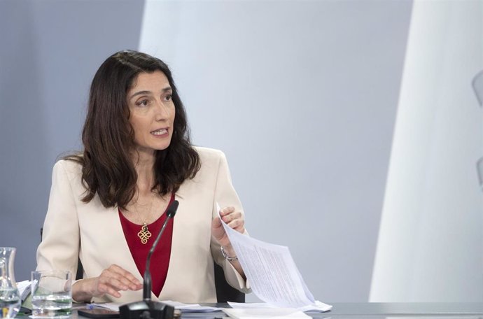 La ministra de Justicia, Pilar Llop, ofrece una rueda de prensa tras el Consejo de Ministros celebrado en Moncloa, a 19 de julio de 2022, en Madrid (España).