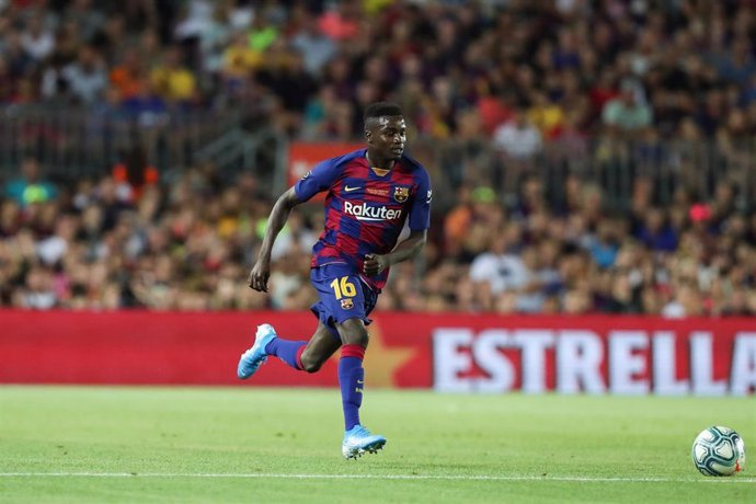 Archivo - El lateral senegalés Moussa Wague en el Trofeo Joan Gamper de 2019.