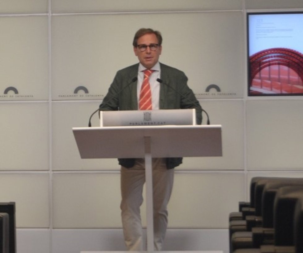 El portavoz de Vox en el Parlament, Joan Garriga