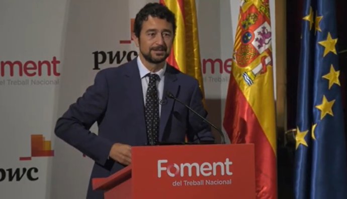 Archivo - El presidente del Puerto de Barcelona, Dami Calvet, este lunes en la sede de Foment del Treball