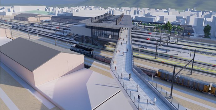 Proyecto de la pasarela urbana de la estación ferroviaria de Irun