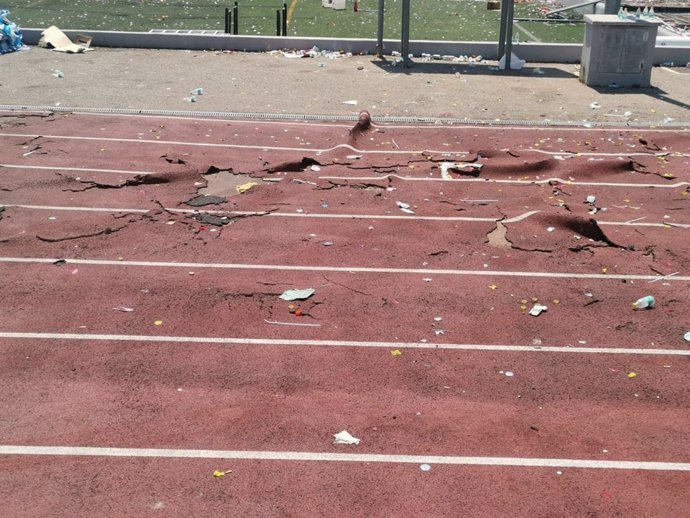 Pistas de atletismo en las instalaciones Mateu Cañellas