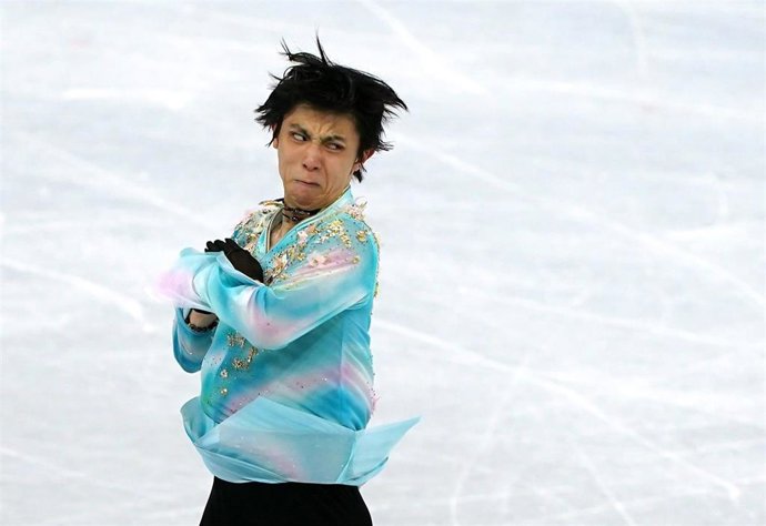 Archivo - El partinador japonés Yuzuru Hanyu durante los Juegos Olímpicos de Pekín