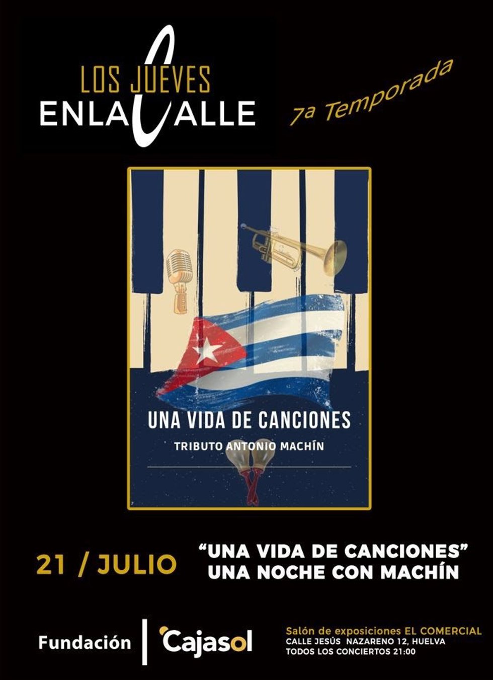 Cartel de la actuación musical.