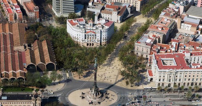 Recreación de la reforma de la Rambla en el tramo Colón-Santa Madrona.