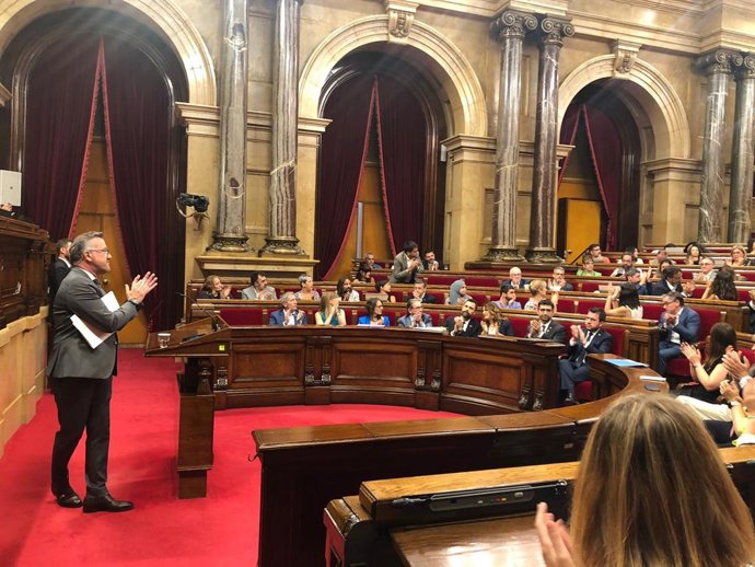 Homenatge a l'expresident de la Diputació de Barcelona Antoni Dalmau al Parlament